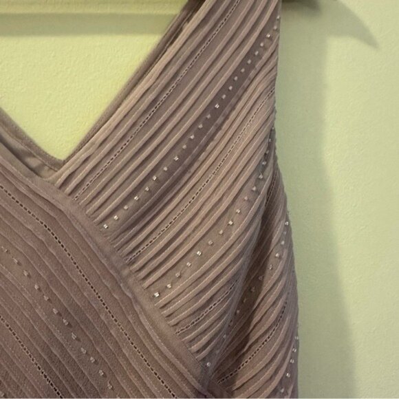 Talbots Fairycore Lilac Pure Silk Pleated Midi Dress Romantic Elegant Size 6 - Picture 7 of 10